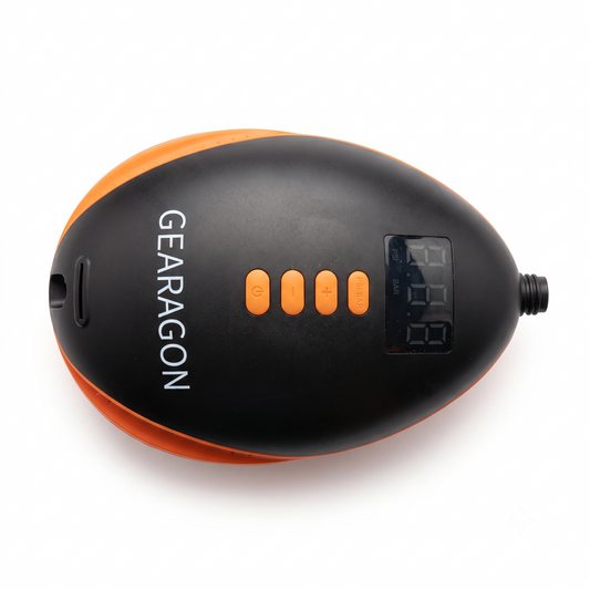 GEARAGON Wick - Rechargeable Air Pump for Inflatable SUP & Kayak, 12V Portable Electric Pump with Car Connector & AC Adapter (16 PSI)