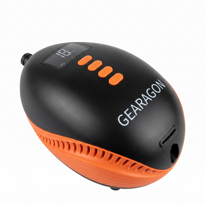GEARAGON Wick - echargeable Air Pump for Inflatable SUP & Kayak, 12V Portable Electric Pump with Car Connector & AC Adapter (16 PSI)